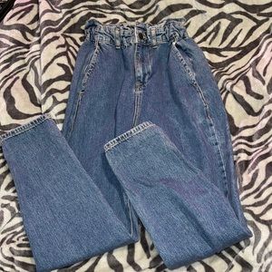 Zara paper bag ruffle waist jeans